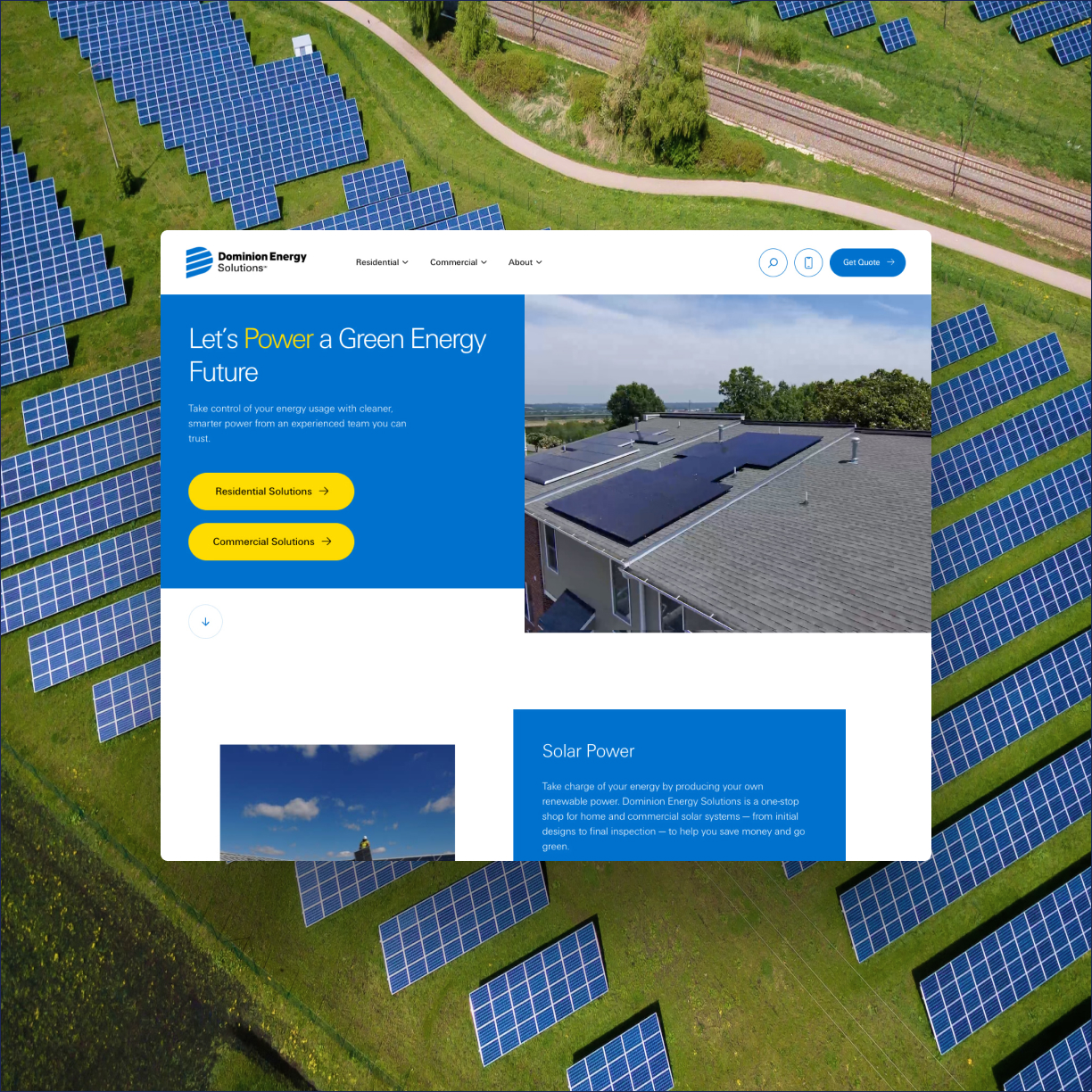 Dominion Energy Solutions renewable energy website