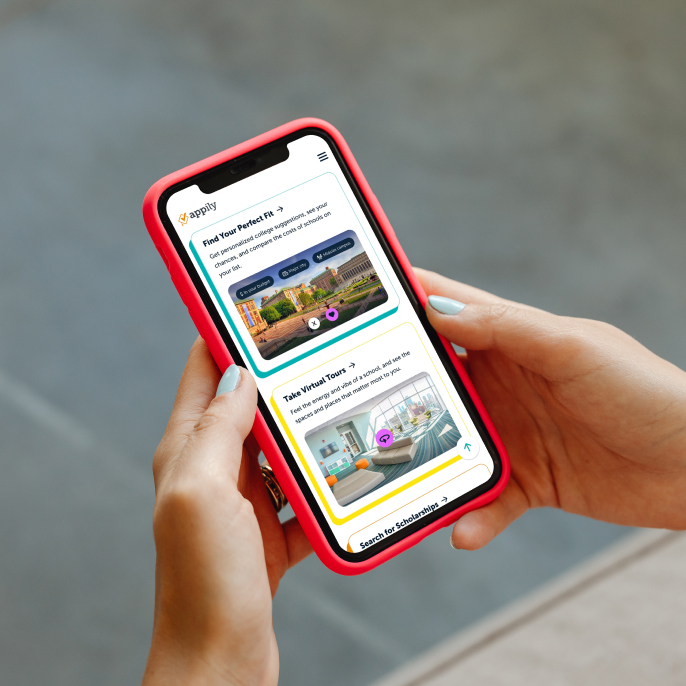 Appily college search on mobile