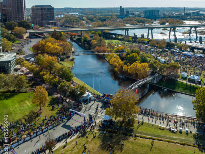 Sports Backers Richmond Marathon overhead scene